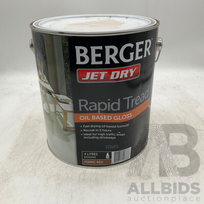 BERGER Rapid Tread Oil Based Gloss Ferric Red 4L