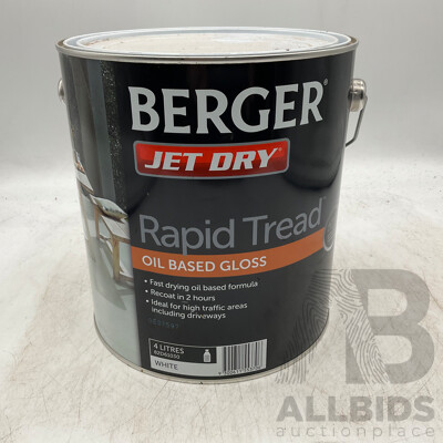 BERGER Rapid Tread Oil Based Gloss White 4L