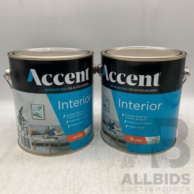 ACCENT Interior Low Sheen Deep 2L - Lot of 2