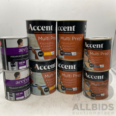 ACCENT Assorted of Multi Prep Water Based/Oil Based - 500ml/1L - Lot of 8