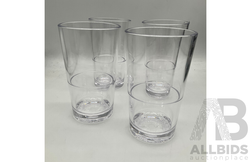 D-Still 360ml Unbreakable Beer Glass, Set of 4 - Lot of 7