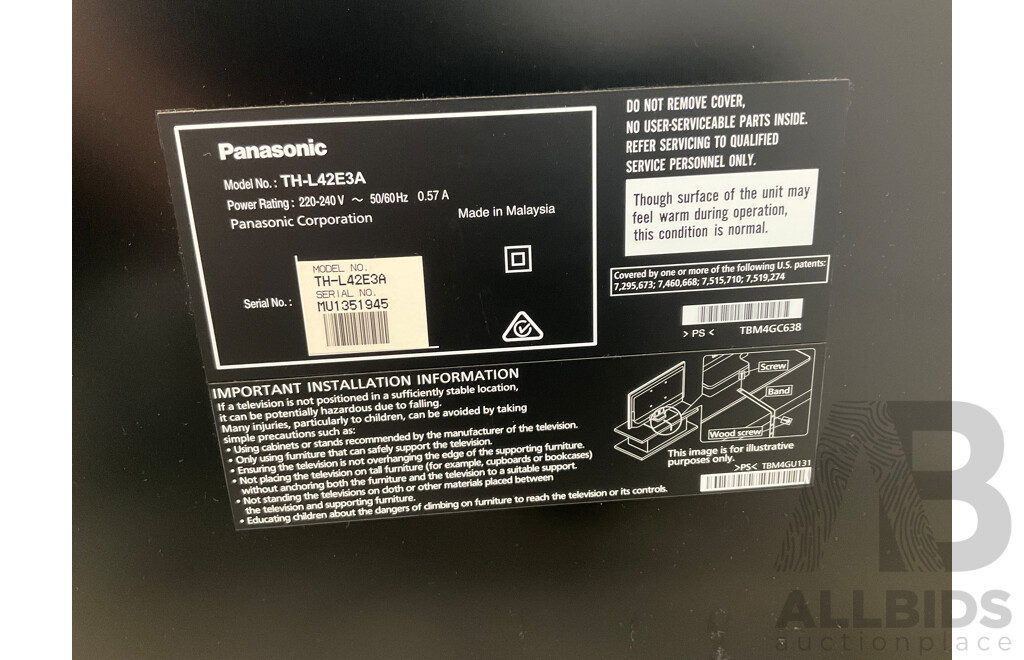 Panasonic 42inch TV TH-L42E3A