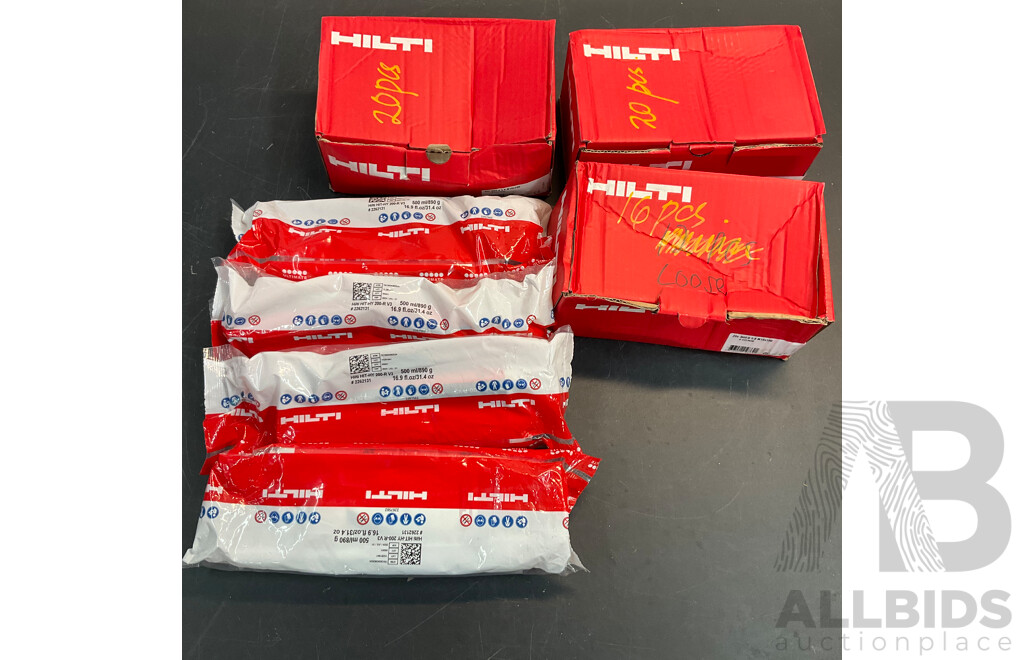 HILTI HAS-U 5.8M 16x190 Anchor Rod X 56PCS & HIT-HY 200-R V3 Adhesive Anchor 500ml X4