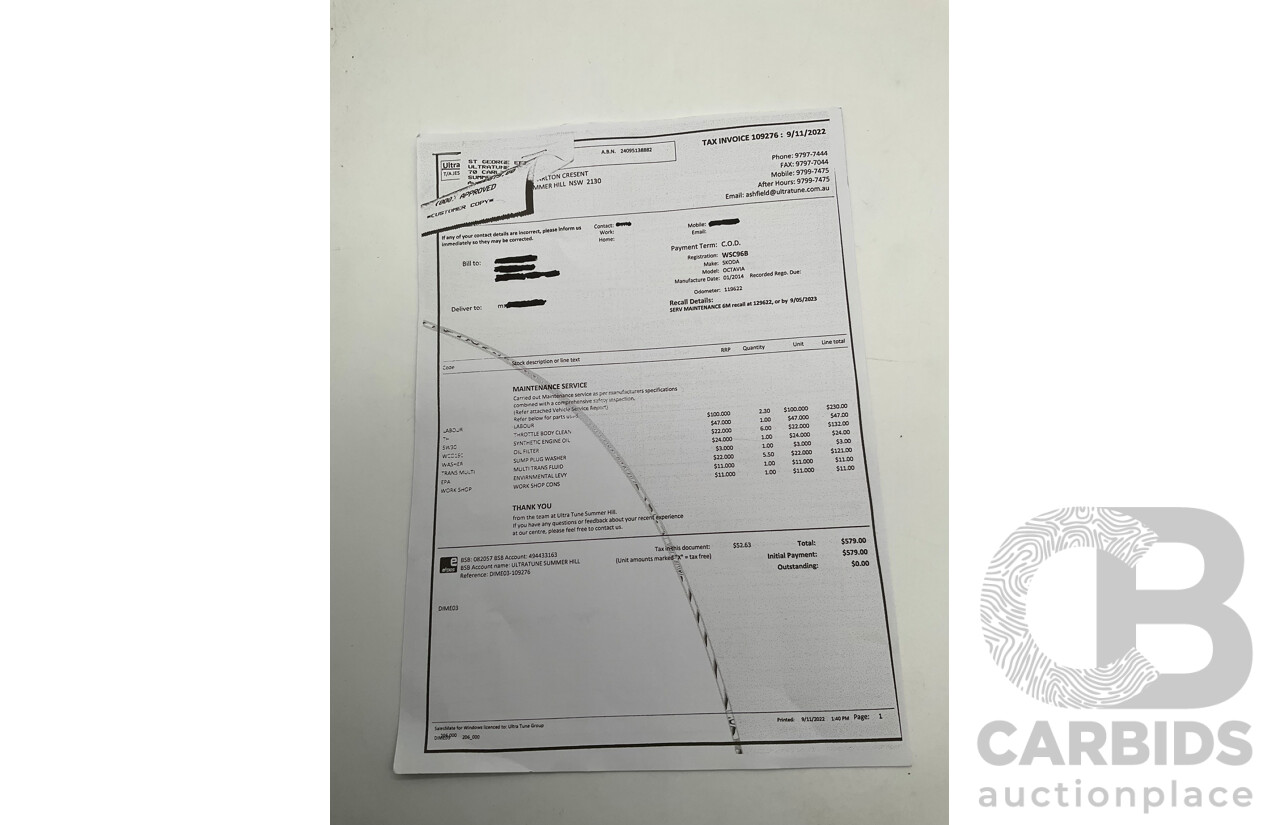 1/2014 Skoda Octavia RS 162 TSI NE MY15 4d Wagon White Turbo 2.0L