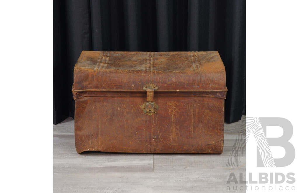 Vintage Metal Shipping Trunk