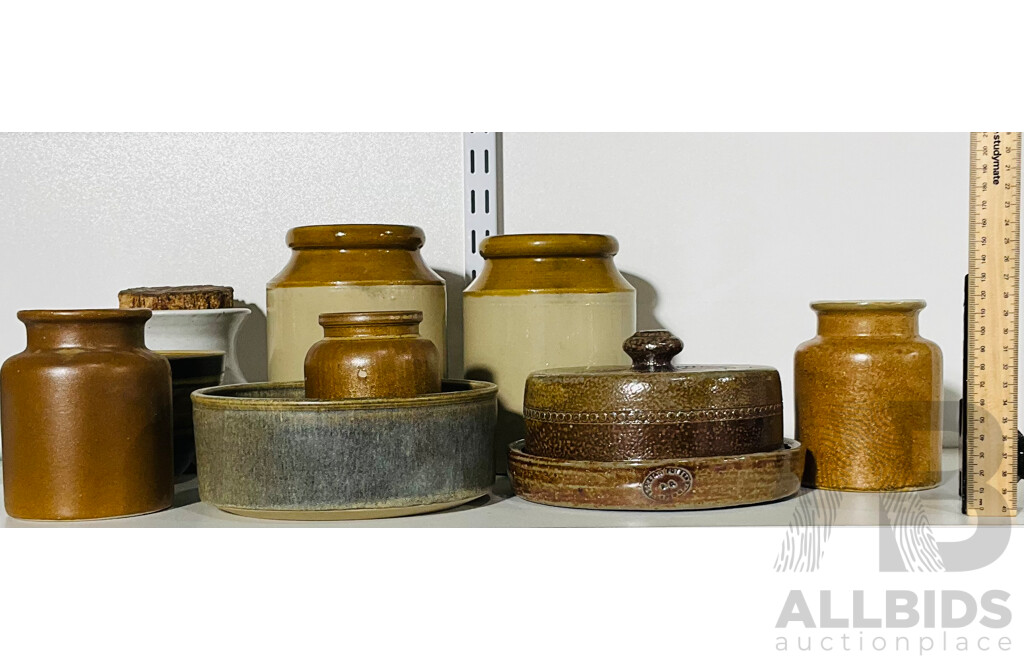 Collection of Bendigo Pottery Jars, Bowls, Trays and More