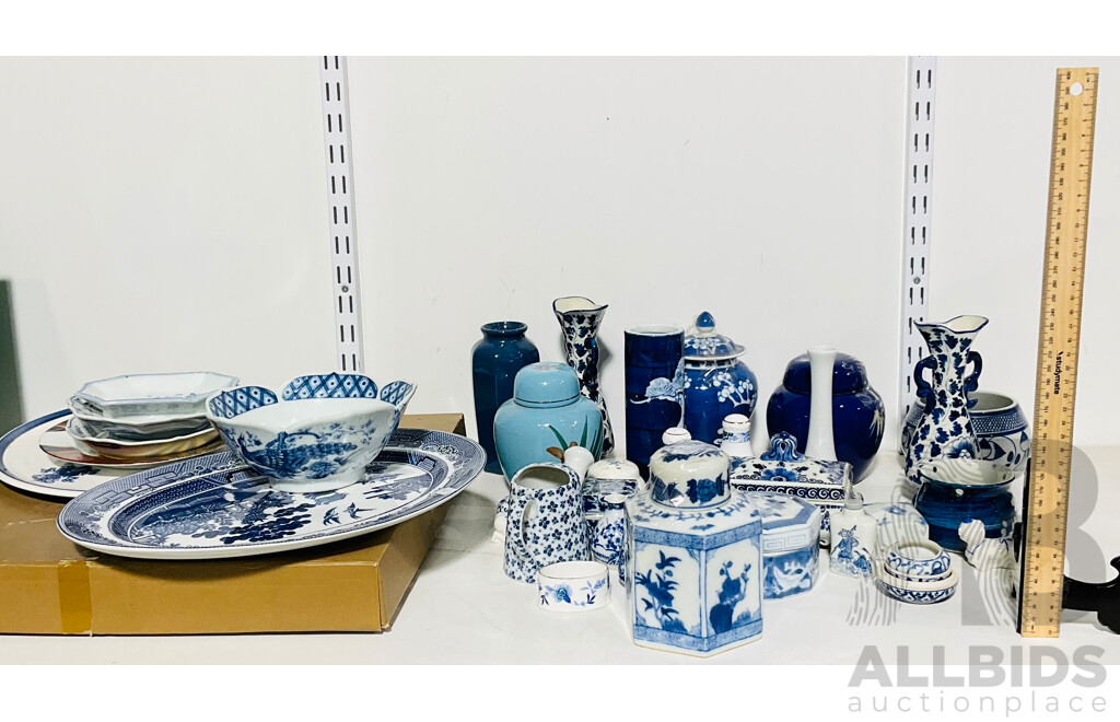 Collection of Asian Ceramics Including Plates, Jars, Small Decorative Items and More