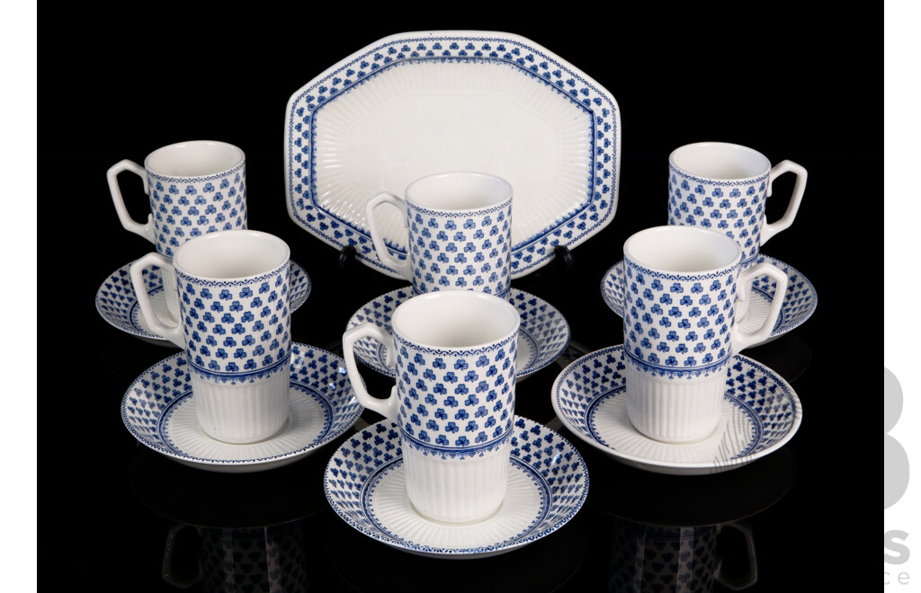 Vintage Adams Wedgwood English Ironstone 13 Piece Coffee Set in Clover Pattern