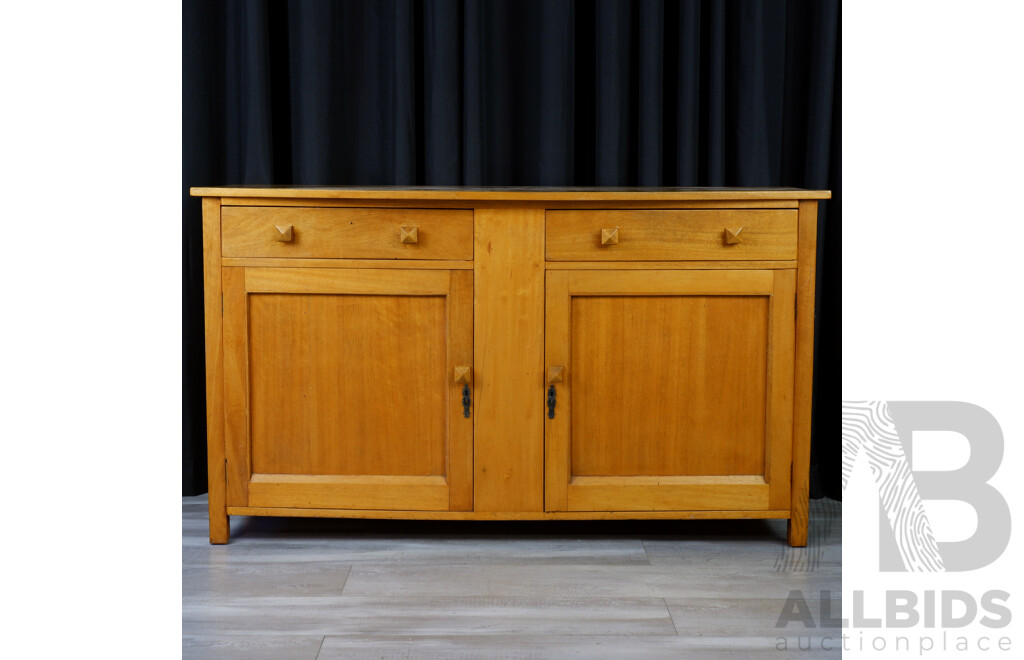 Arts and Crafts Bow Front Sideboard