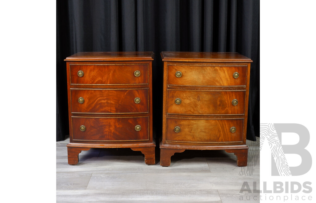 Pair of Georgian Style Three Drawer Bedsides