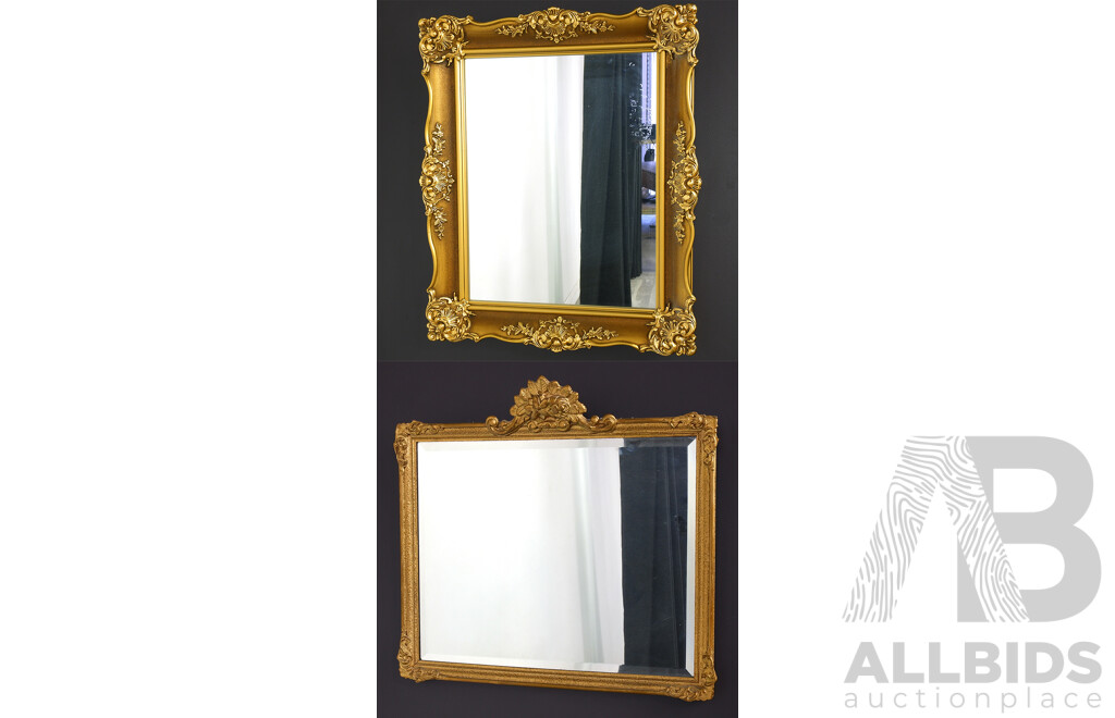 Gilt Framed Mirrors X Two