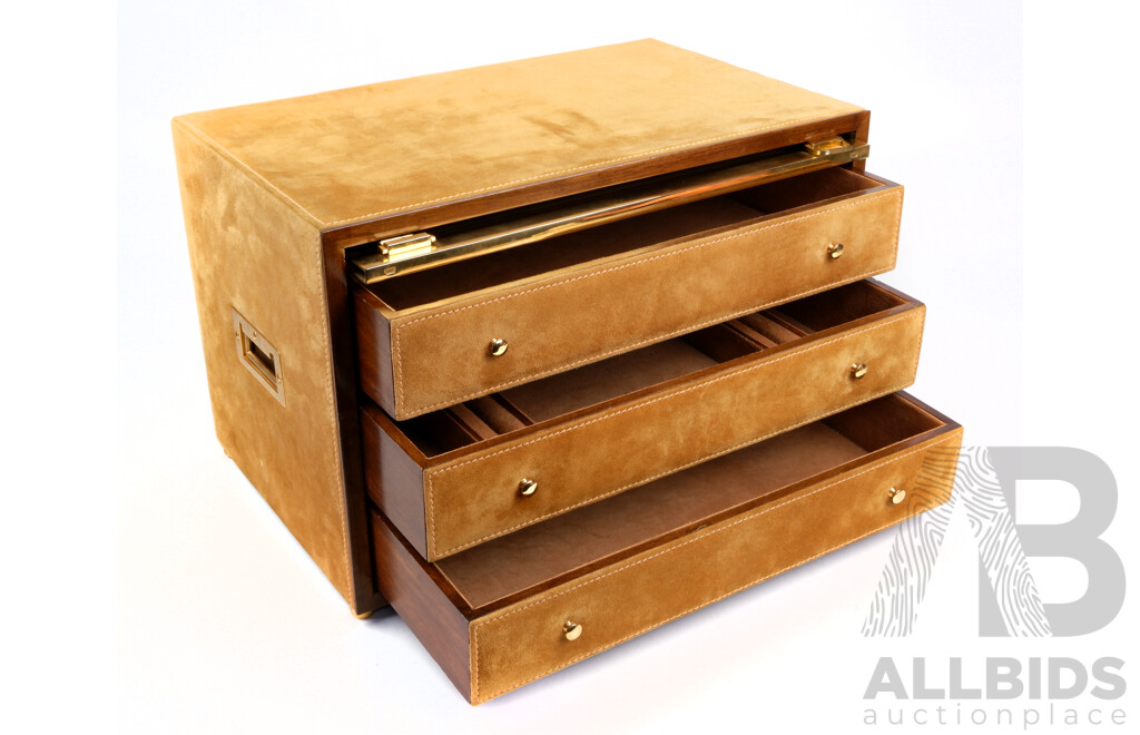 Three Drawer Jewellery Box with Calf Skin Outside and Lining