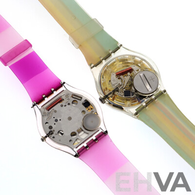 Swatch Watch Skin Pinky Pink SKF200 2004 & Swatch Watch Diadromes GE133 2004