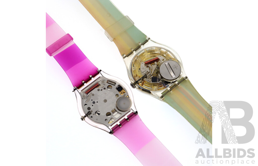 Swatch Watch Skin Pinky Pink SKF200 2004 & Swatch Watch Diadromes GE133 2004