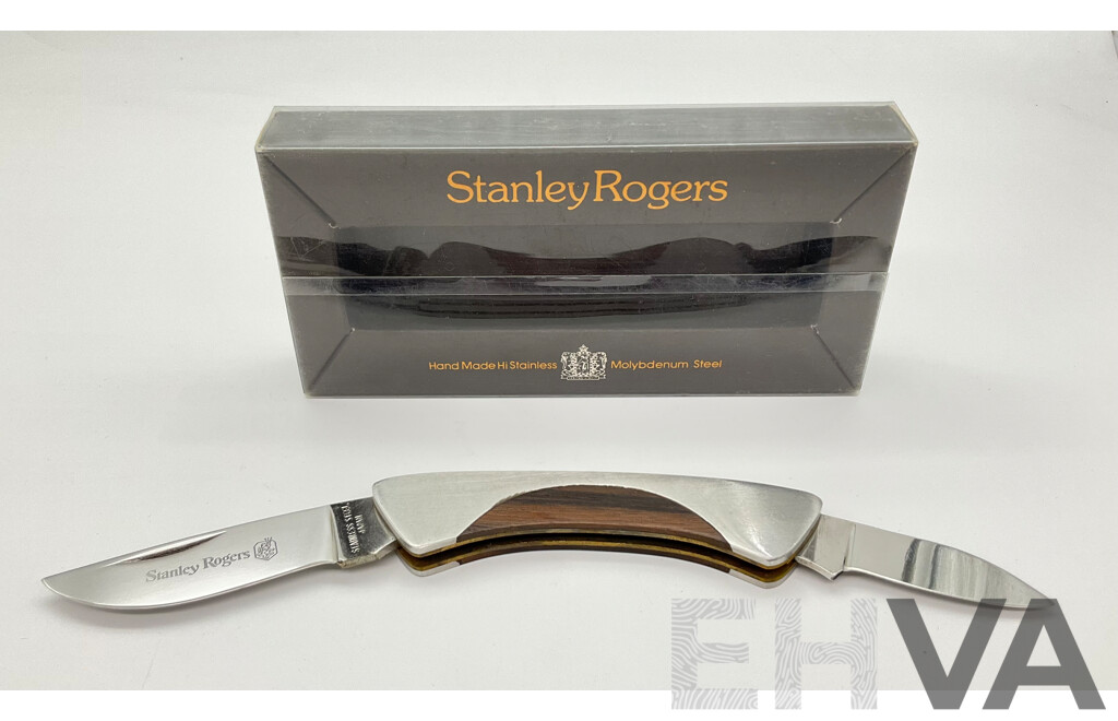 Vintage Stanley Rogers Stainless Molybdenum Pocket Knife with Original Box