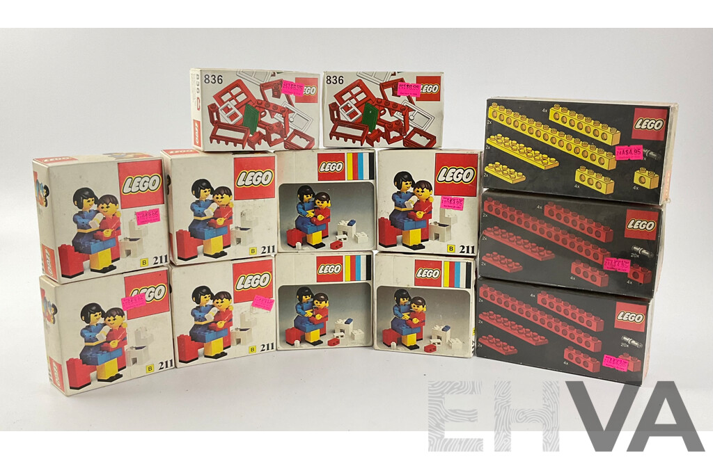 1970's and 80's Lego Sets, B 211, 836, 874 All in Sealed Boxes