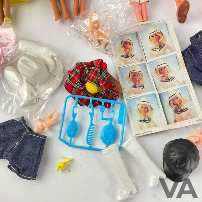 1980's Mattel Barbie Dolls and Others with Accesories