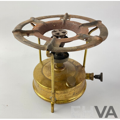 Vintage Brass Alladin Camping Stove, Small Darlton Blow Torch and Primus Blow Torch