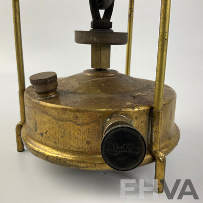 Vintage Brass Alladin Camping Stove, Small Darlton Blow Torch and Primus Blow Torch