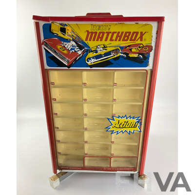 Rare 1970's Lesney Matchbox Shop Display Case on Rotating Base