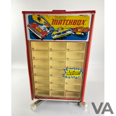 Rare 1970's Lesney Matchbox Shop Display Case on Rotating Base