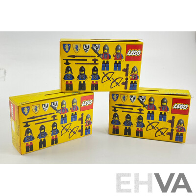Three 1980's Lego Castle Series Figures, 6102 in Sealed Boxes