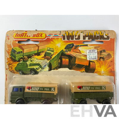 1970’s Matchbox Two Packs TP-15 Military Truck and Trailer in Original Packaging