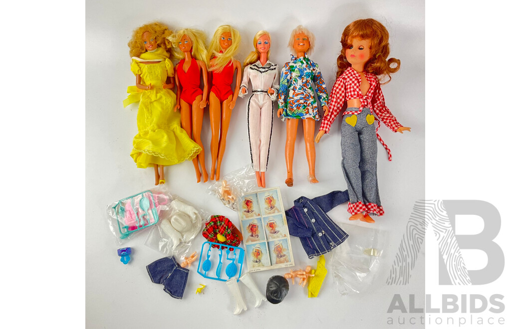 1980's Mattel Barbie Dolls and Others with Accesories