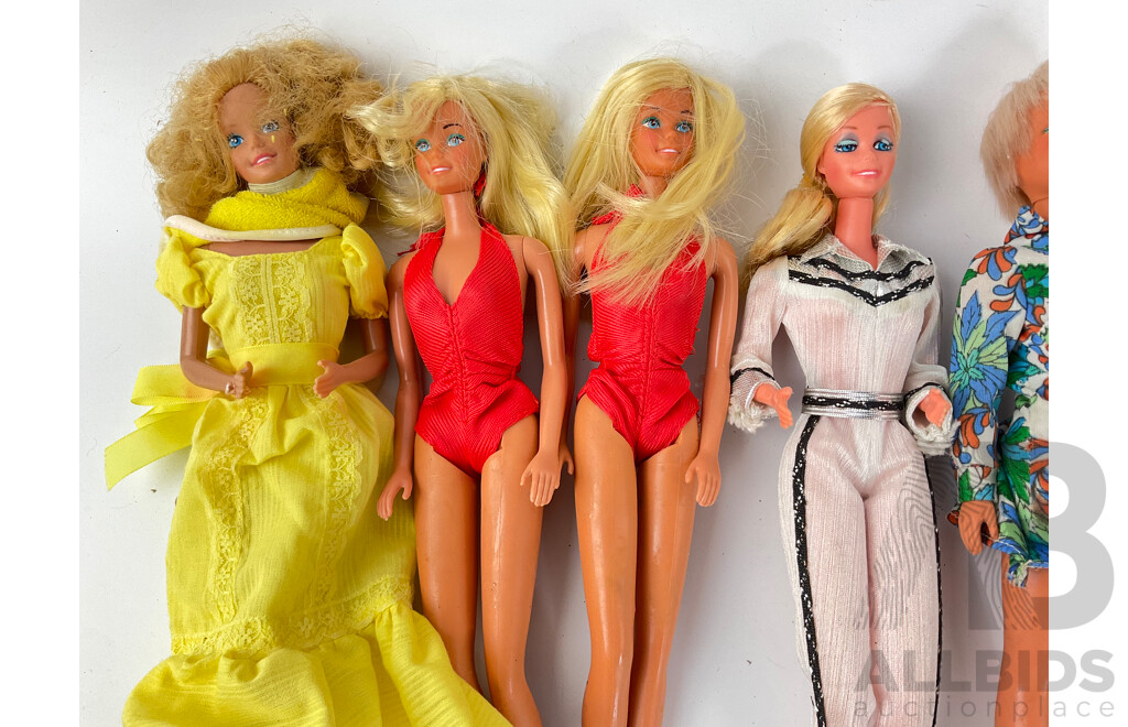 1980's Mattel Barbie Dolls and Others with Accesories