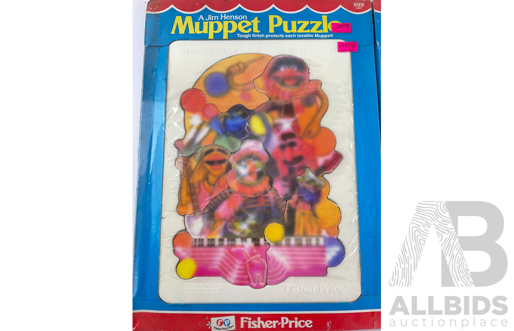 Two Vintage Fisher and Price Muppet Puzzles in Sealed Packaging