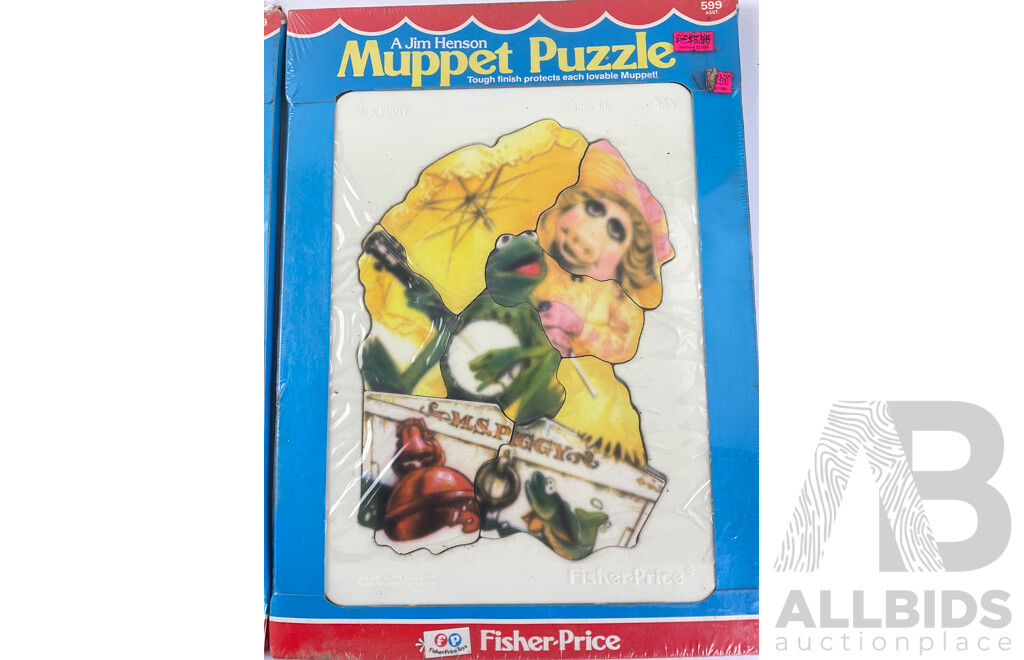 Two Vintage Fisher and Price Muppet Puzzles in Sealed Packaging