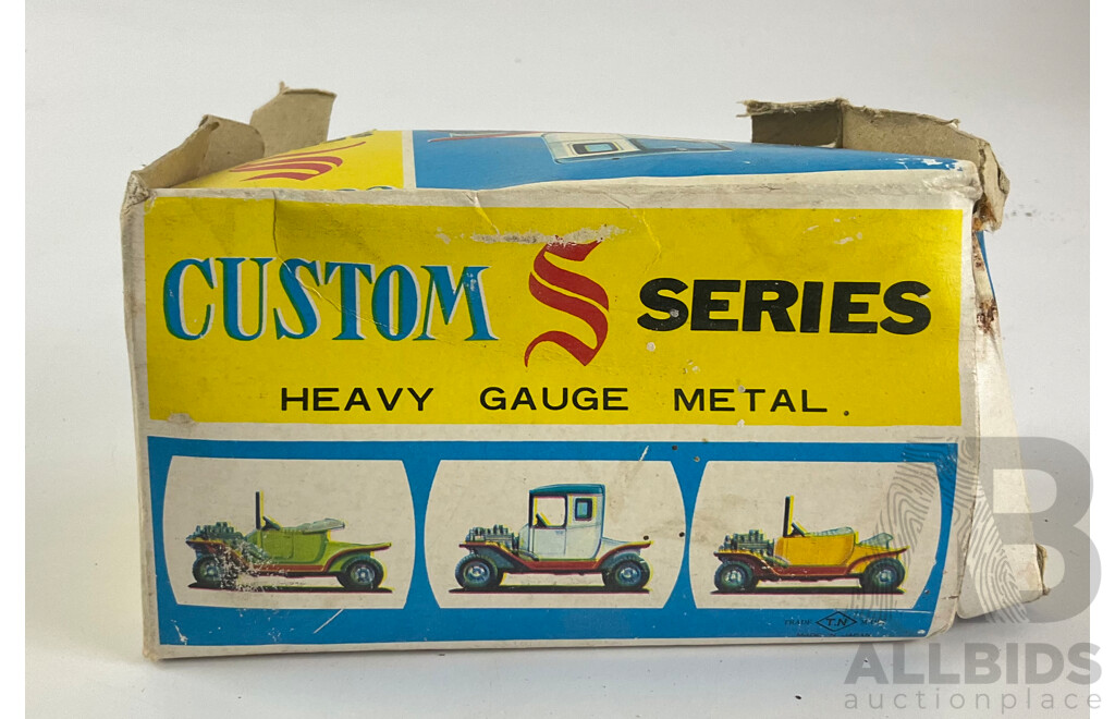 Vintage Pressed Steel Custom S Series Hotrod with Original Box, Made in Japan