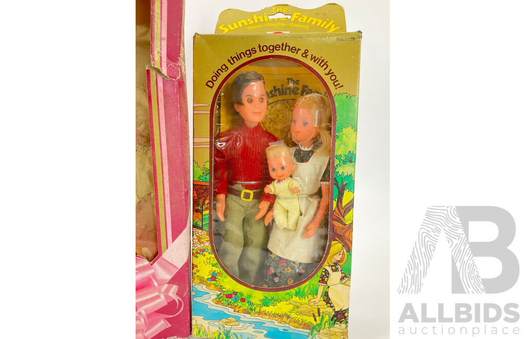 Vintage Mattel Sunshine Family and Shillman Mini Mod Fashion Doll, Both in Original Packaging