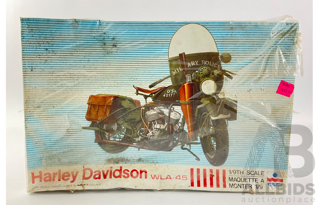 Vintage ESCI Model Harley Davidson WLA 45 in Original Packaging - 1:9 Scale