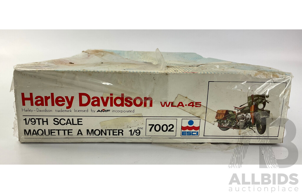 Vintage ESCI Model Harley Davidson WLA 45 in Original Packaging - 1:9 Scale