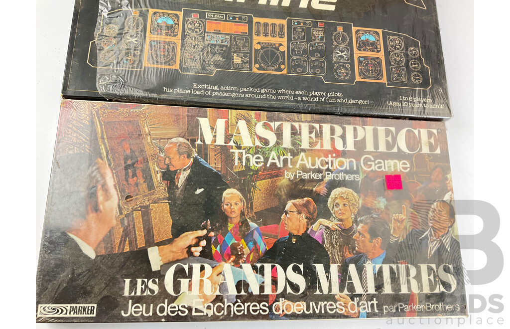 Vintage Board Games JAB Australia, Mr Walker's Junior Action Cricket Game, Parker Masterpeice - the Art Auction Game, Airline Board Game, All in Sealed Boxes