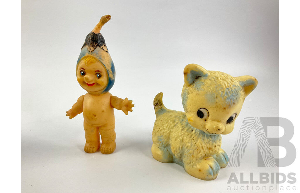 Vintage Rubber and Plastic Children's Toys, Some Made in Japan