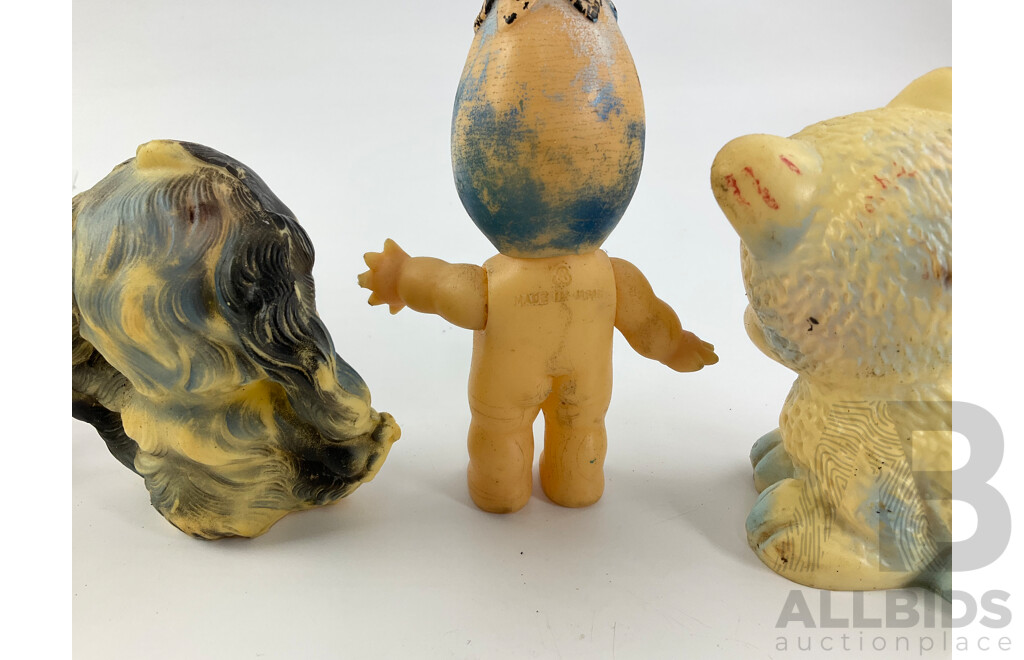 Vintage Rubber and Plastic Children's Toys, Some Made in Japan