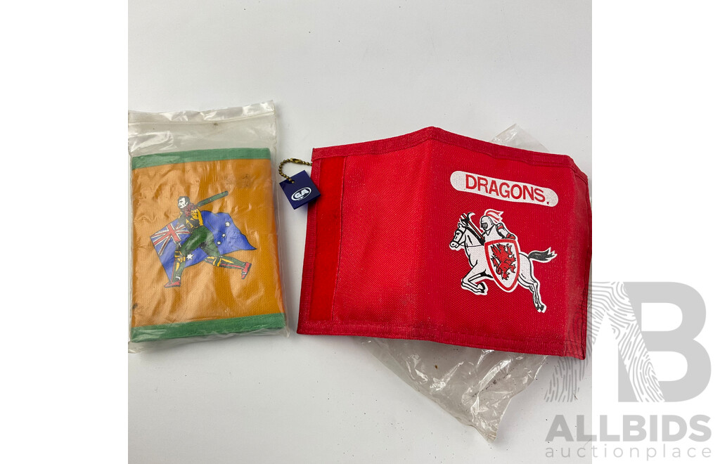 Vintage Freddie Truemans Test Match New Bowler, St George Dragons and Australian Cricketer Wallets, I.Q Challenge Key Rings and I.Q Magic Cube , All in Original Packaging