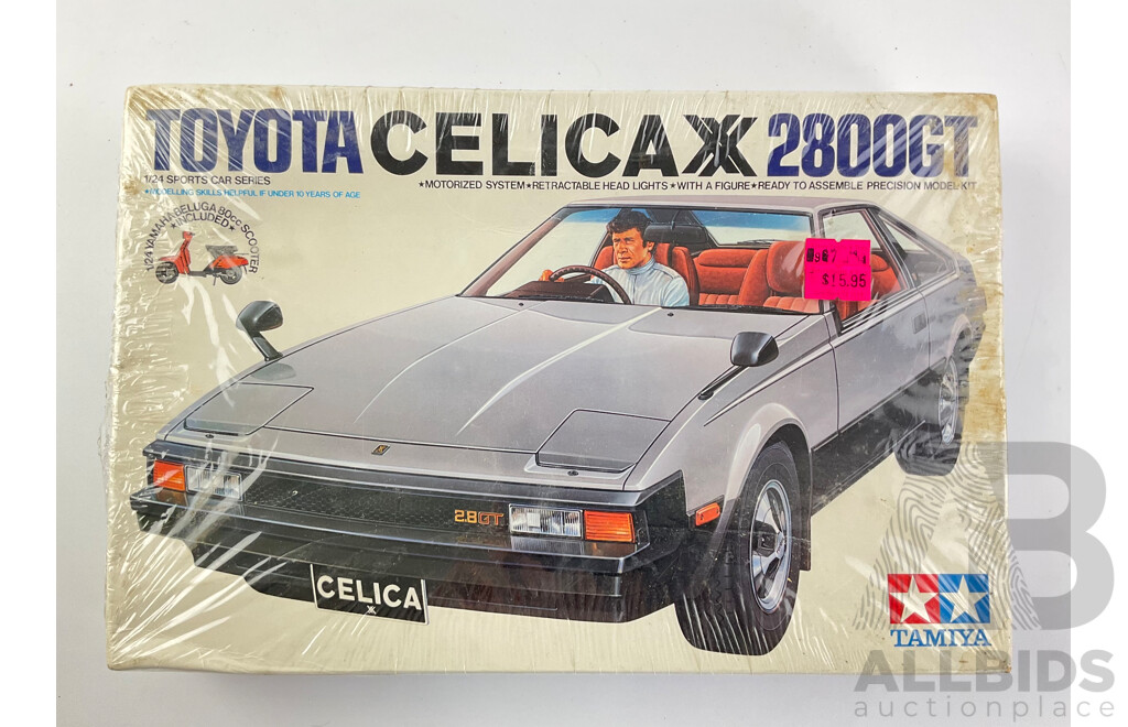 Vintage Tamiya Toyota Celica XX 2800 GT, Motorized in Sealed Box - 1:24 Scale