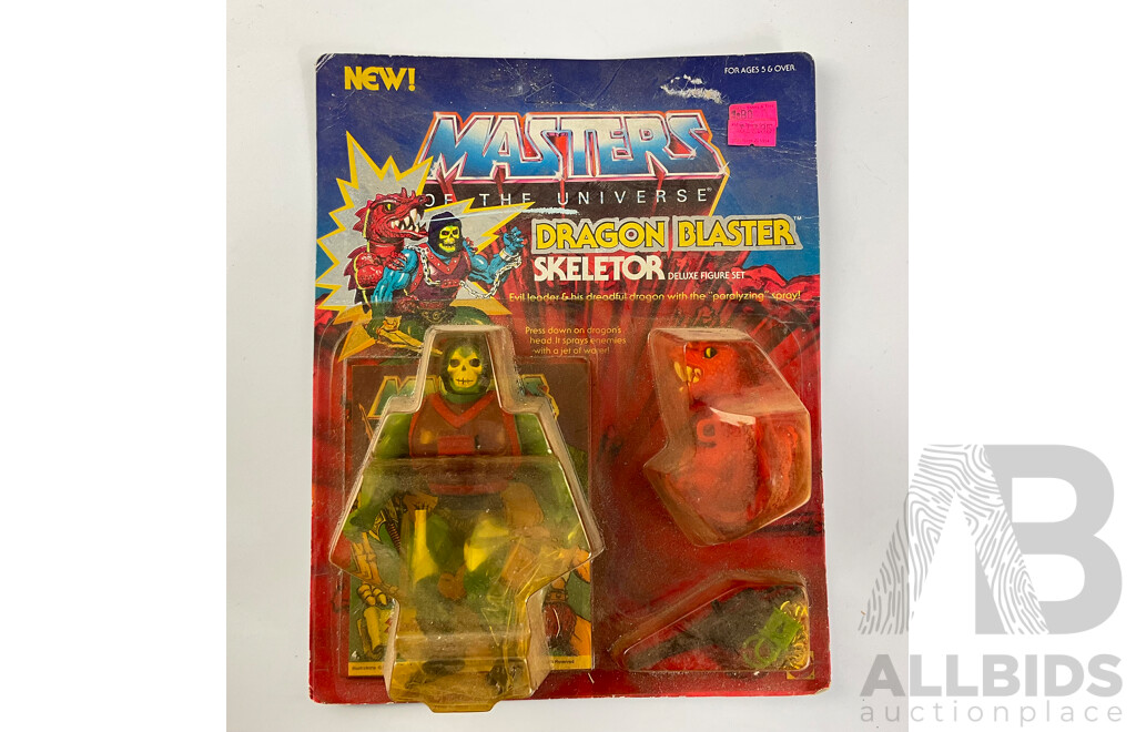 Vintage Mettel Masters of the Universe Dragon Blaster Skeltor in Original Packaging