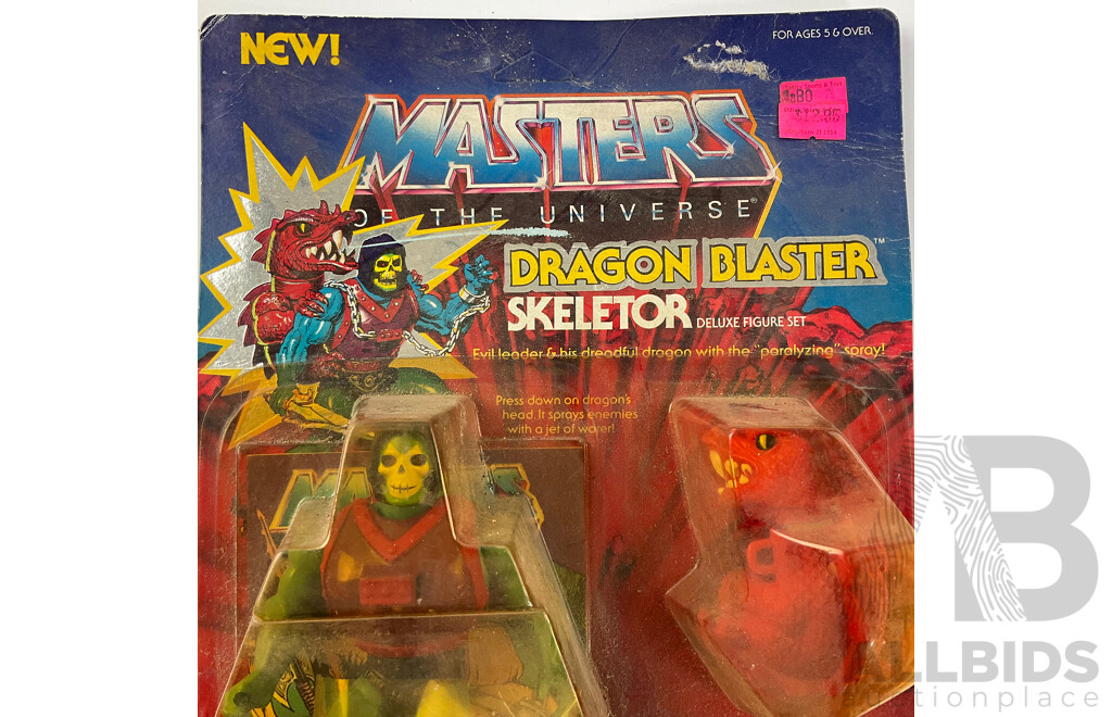 Vintage Mettel Masters of the Universe Dragon Blaster Skeltor in Original Packaging