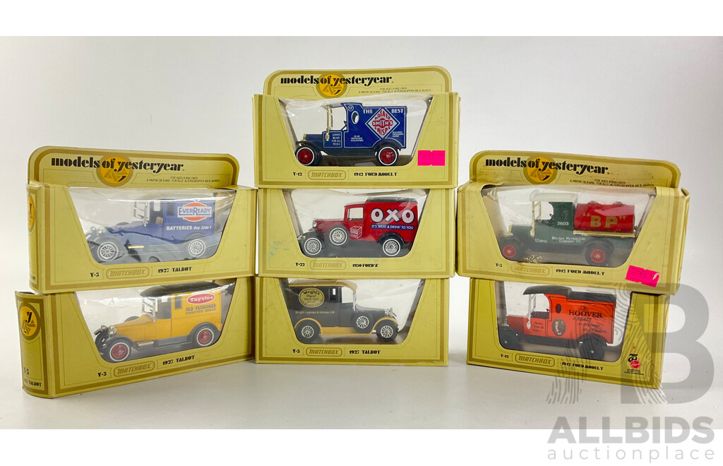 Collection of 1970's Matchbox Models of Yesteryear Commercial Vehicles Vehicles Including Ford Model T and Talbot