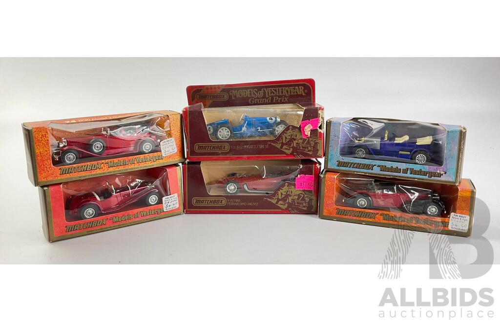 Collection of Vintage Matchbox Models of Yesteryear Including Grand Prix and Classic Vehicles