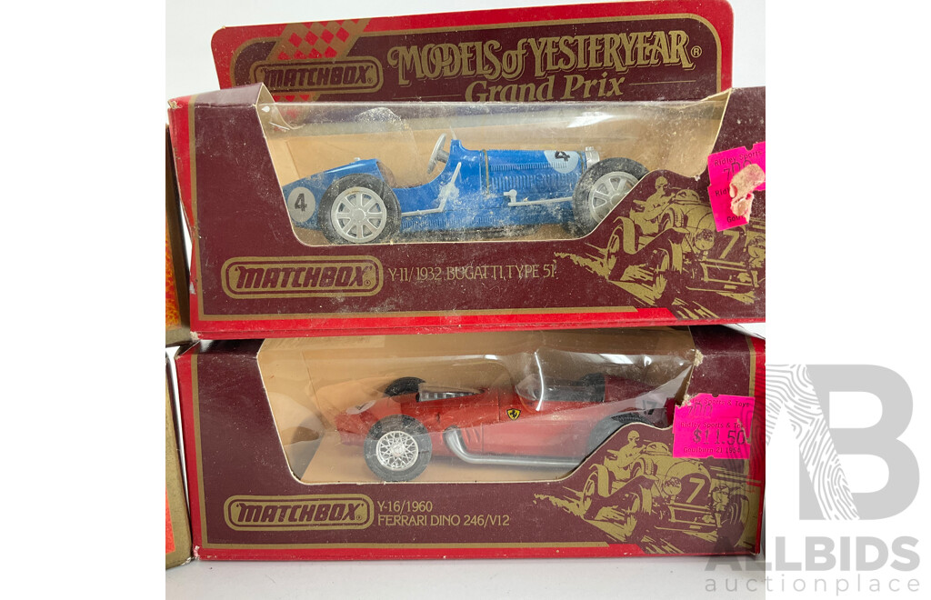 Collection of Vintage Matchbox Models of Yesteryear Including Grand Prix and Classic Vehicles