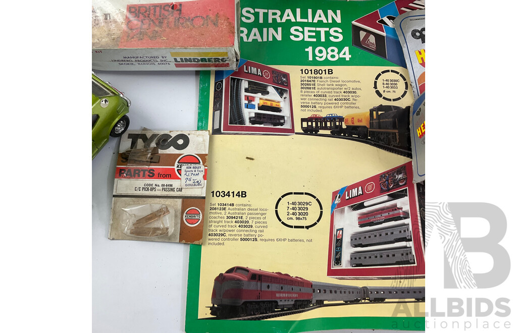 Collection of Boxed Toys and Hobbies Including Tyco Slotcar Track, Bluebird Glider, Model Kits and More