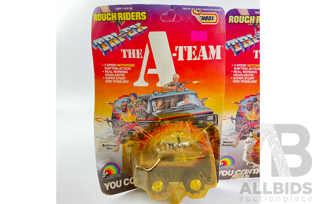 Vintage Matchbox 'The 'A' Team' Rough Riders Enforcer Van and Speed Gunner