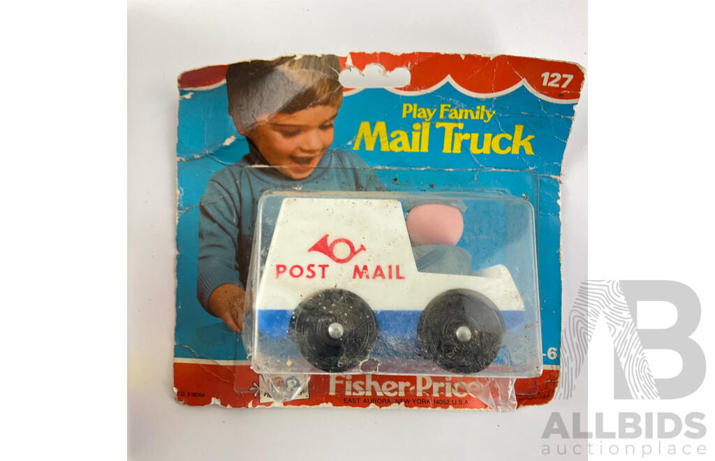 Vintage Fisher Price Play Family Mail Truck and Eagle School Fun*N*Learn Bolt N Nut Set, Both in Original Packaging