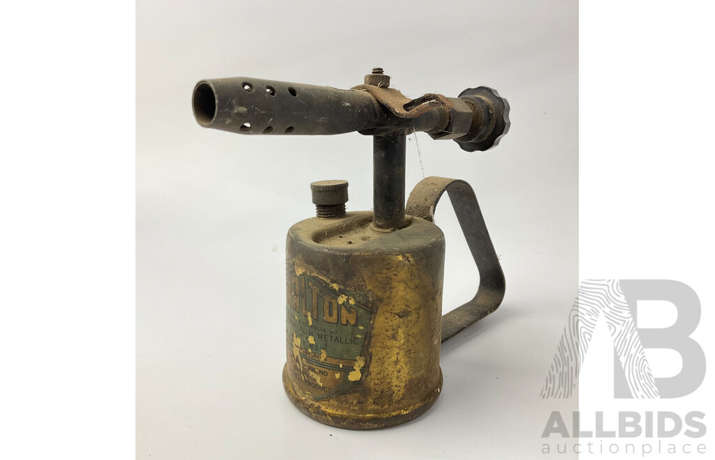 Vintage Brass Alladin Camping Stove, Small Darlton Blow Torch and Primus Blow Torch