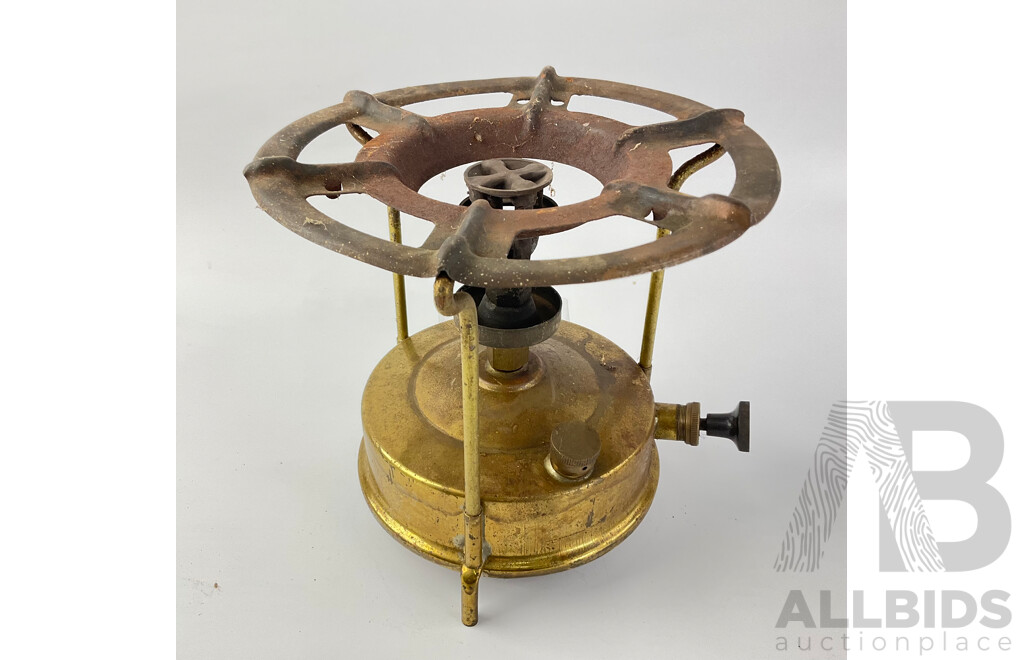 Vintage Brass Alladin Camping Stove, Small Darlton Blow Torch and Primus Blow Torch